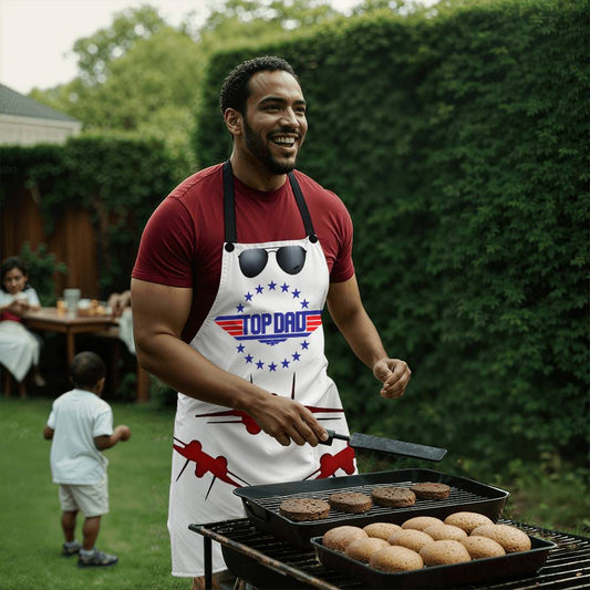 Dad | Top Dad | Apron with F-14 Silhouettes | White