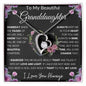 To My Beautiful Granddaughter | My Love and Light... Pink Roses on Black | Forever Love Necklace