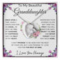 To My Beautiful Granddaughter | The Beat Of My Heart... Pink Roses on White | Forever Love Necklace