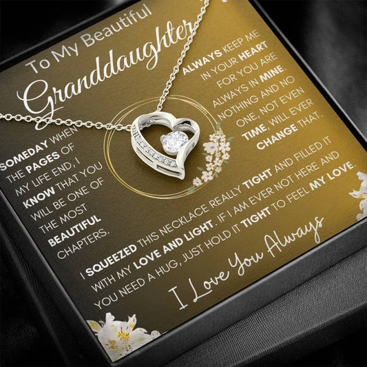 To My Beautiful Granddaughter | My Love and Light... Lilies on Gold | Forever Love Necklace