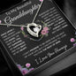 To My Beautiful Granddaughter | The Beat Of My Heart... Pink Roses on Black | Forever Love Necklace