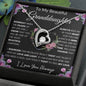 To My Beautiful Granddaughter | My Love and Light... Pink Roses on Black | Forever Love Necklace