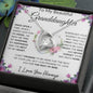 To My Beautiful Granddaughter | The Beat Of My Heart... Pink Roses on White | Forever Love Necklace