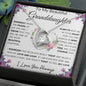 To My Beautiful Granddaughter | My Love and Light... Pink Roses on White | Forever Love Necklace