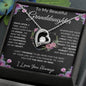 To My Beautiful Granddaughter | The Beat Of My Heart... Pink Roses on Black | Forever Love Necklace
