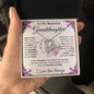 To My Beautiful Granddaughter | The Beat Of My Heart... Pink Roses on White | Forever Love Necklace