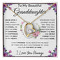 To My Beautiful Granddaughter | The Beat Of My Heart... Pink Roses on White | Forever Love Necklace