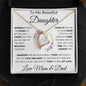 To My Beautiful Daughter | "I Filled It With My Love And Light" Love Mom & Dad | Forever Love Necklace