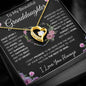 To My Beautiful Granddaughter | The Beat Of My Heart... Pink Roses on Black | Forever Love Necklace