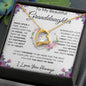 To My Beautiful Granddaughter | The Beat Of My Heart... Pink Roses on White | Forever Love Necklace