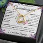 To My Beautiful Granddaughter | My Love and Light... Pink Roses on White | Forever Love Necklace