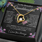 To My Beautiful Granddaughter | The Beat Of My Heart... Pink Roses on Black | Forever Love Necklace