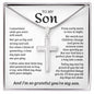 To My Son | I'm So Grateful You're My Son | Stainless Steel Cross Necklace