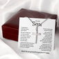 To My Son | I'm So Grateful You're My Son | Stainless Steel Cross Necklace