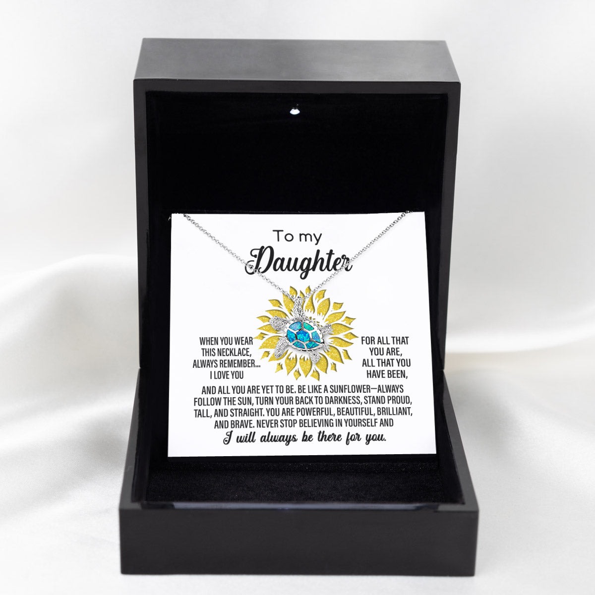 Daughter | Like A Sunflower | Opal Turtle Pendant Necklace