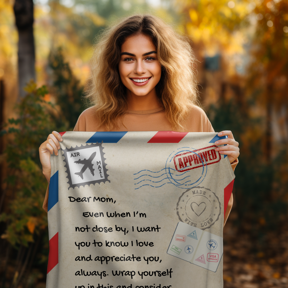 Dear Mom | Warm Fleece | Letter Blanket - 50x60