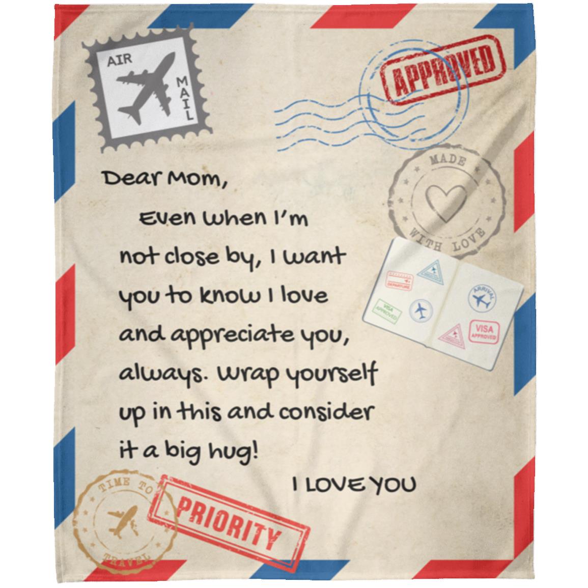 Dear Mom | Warm Fleece | Letter Blanket - 50x60