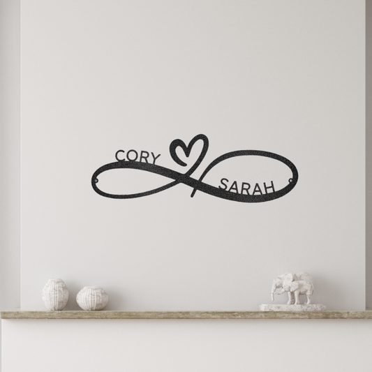 Infinity Couples Monogram - Steel Sign