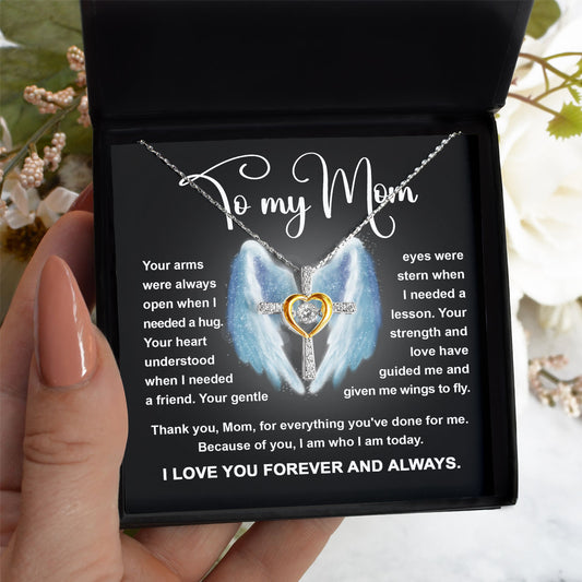 Mom | Wings To Fly | Cross Dancing Necklace