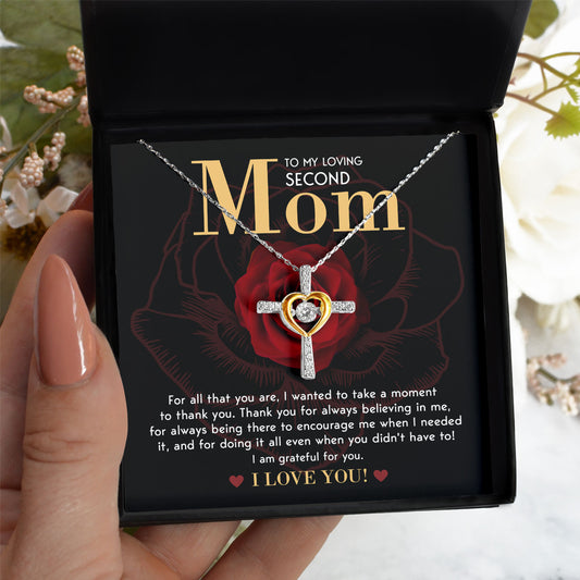 Second Mom | Grateful For You | Cross Dancing Necklace