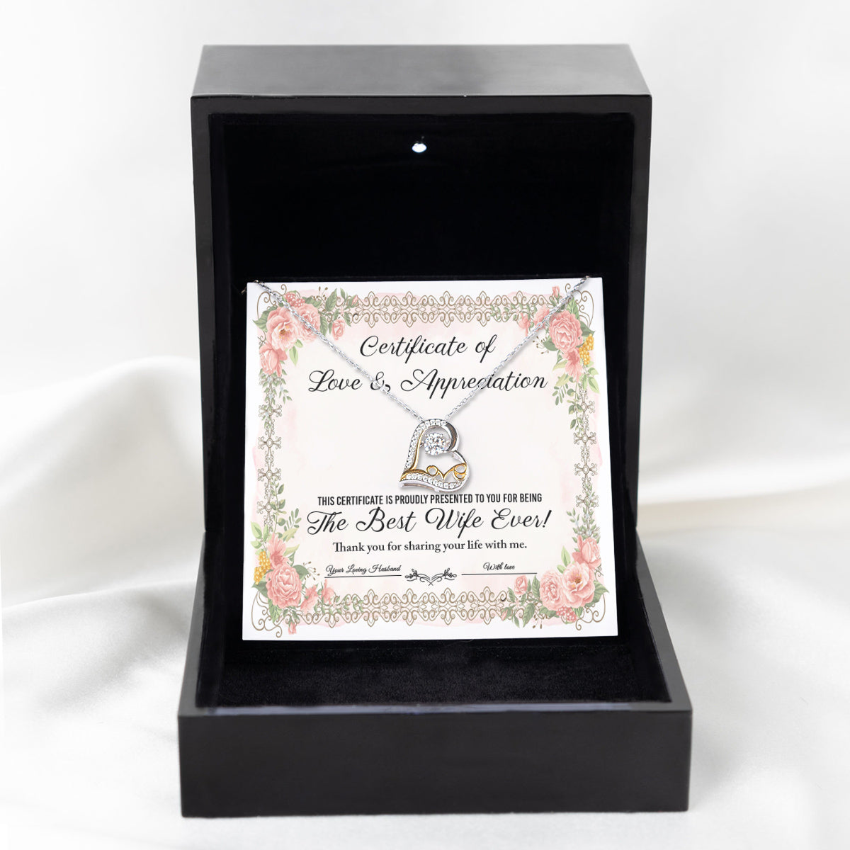 To My Wife | Certificate Of Love & Appreciation | Love Dancing Necklace