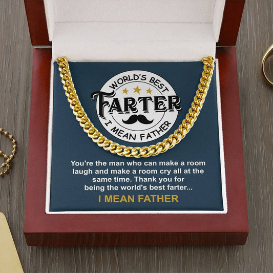 Dad | World's Best Farter | Cuban Link Chain