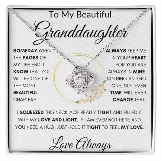 To My Beautiful Granddaughter | Always Keep Me In Your Heart | Love Knot Necklace