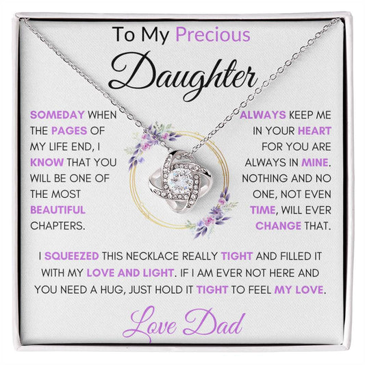 To My Precious Daughter | Love Knot Necklace | Love Dad