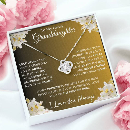 To My Lovely Granddaughter | My Sunshine... Lilies on Gold | Love Knot Necklace