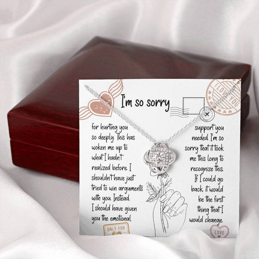 I'm So Sorry | Emotional Support | Love Knot Necklace