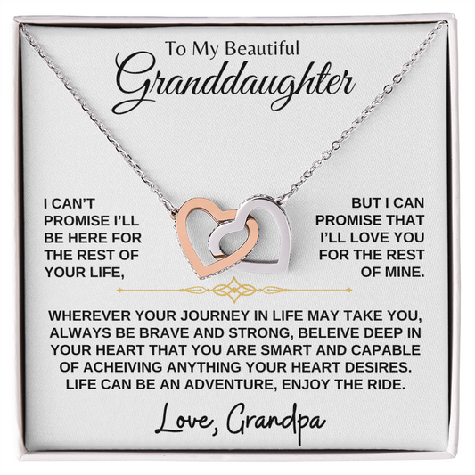 To My Beautiful Granddaughter | Enjoy The Ride | Interlocking Hearts Necklace | Love Grandpa (1)