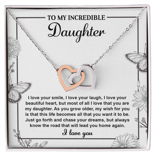 My Incredible Daughter | Lead You Home | Interlocking Hearts Necklace