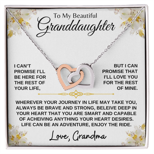 To My Beautiful Granddaughter | Enjoy The Ride | Interlocking Hearts Necklace | Love Grandma (3)