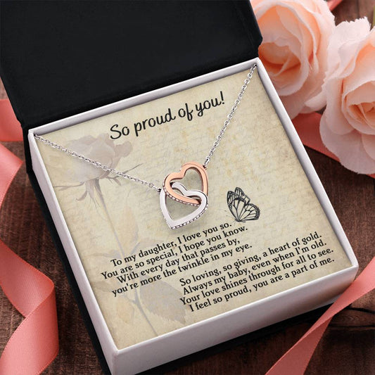 Daughter | Proud Of You | Interlocking Hearts Necklace