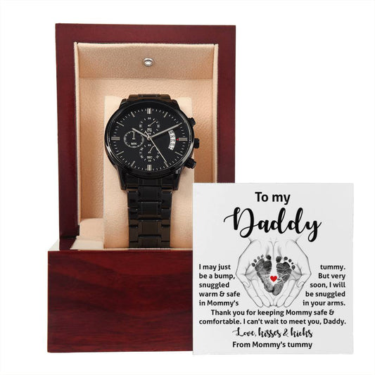 Dad | In Your Arms | Black Metal Chronograph Watch