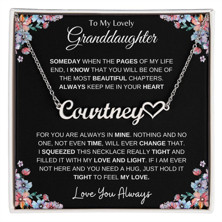To My Lovely Granddaughter | Someday | Personalized Name with Heart Necklace