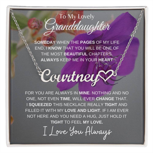 To My Lovely Granddaughter | Someday When... Violet | Personalized Name with Heart Necklace