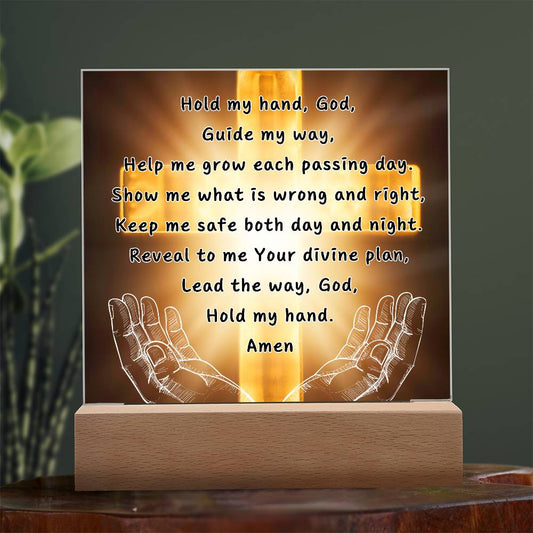 Children's Prayer Night Light 3 | "God, Hold My Hand" | Multi-Color LED Modes