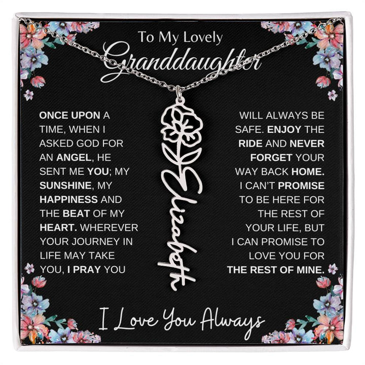 To My Lovely Granddaughter | Once Upon A Time... | Birth Flower Name Necklace