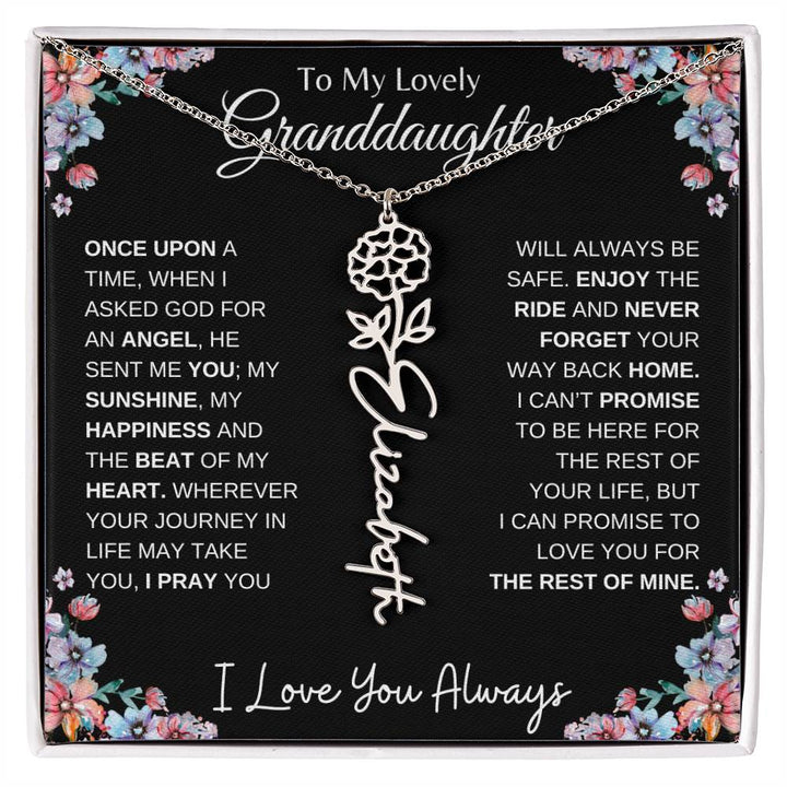 To My Lovely Granddaughter | Once Upon A Time... | Birth Flower Name Necklace