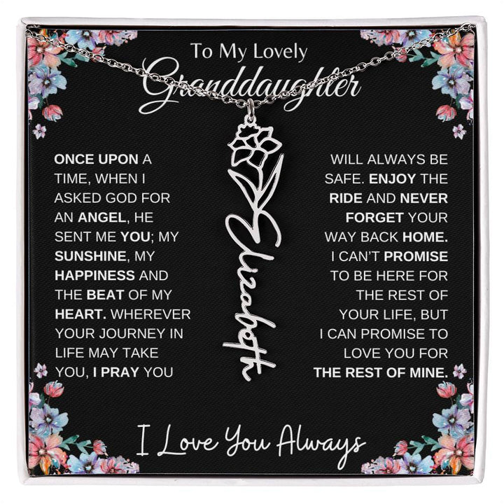 To My Lovely Granddaughter | Once Upon A Time... | Birth Flower Name Necklace