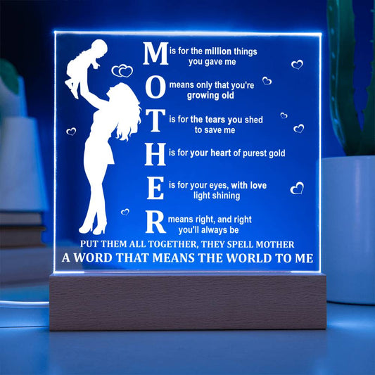 Mom | Means The World | Acrylic Plaque