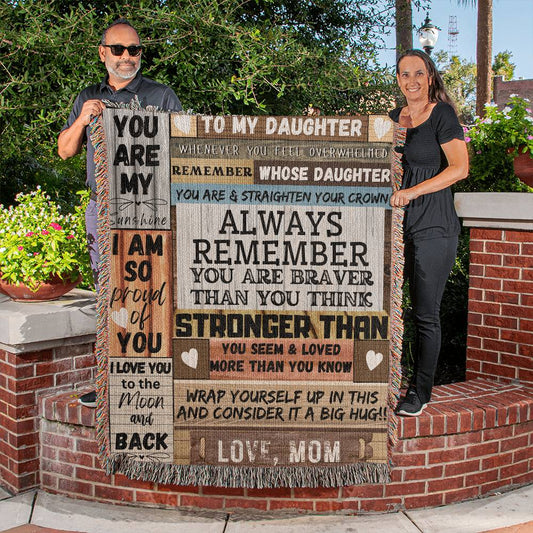 To My Daughter | 50x60 Heirloom Blanket | Rustic Wood Plank