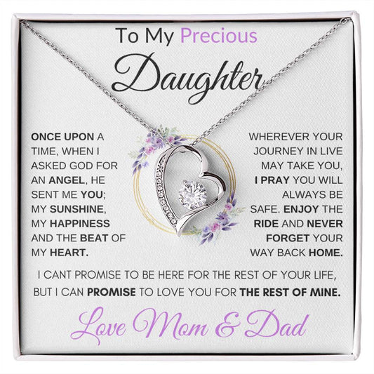 To My Precious Daughter | "Once Upon a Time..." | Forever Love Necklace | Love Mom & Dad