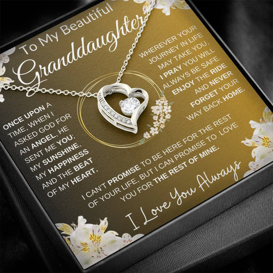 To My Beautiful Granddaughter | The Beat Of My Heart... Lilies on Gold | Forever Love Necklace