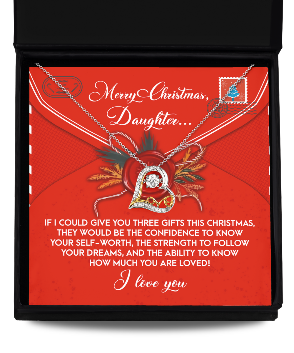 Merry Christmas Daughter | This Christmas | Love Dancing Necklace