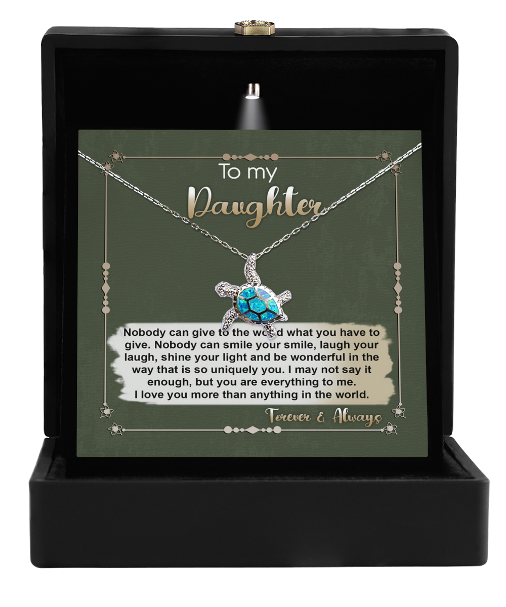 Daughter | Everything To Me | Opal Turtle Pendant Necklace