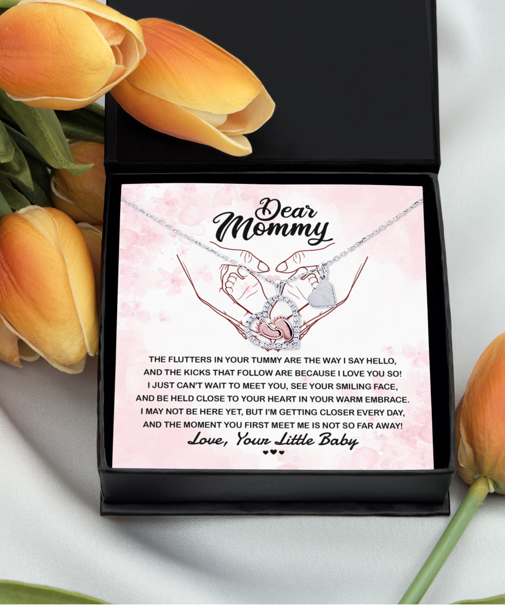 Mommy | I Love You | Baby Feet Necklace