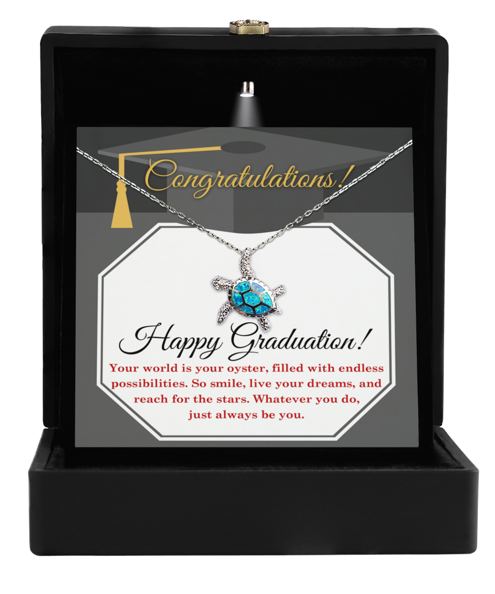 Happy Graduation | Your Oyster | Opal Turtle Necklace