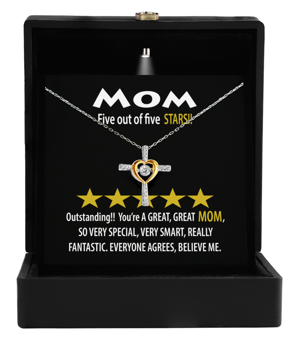 Mom | Five Stars | Cross Dancing Necklace